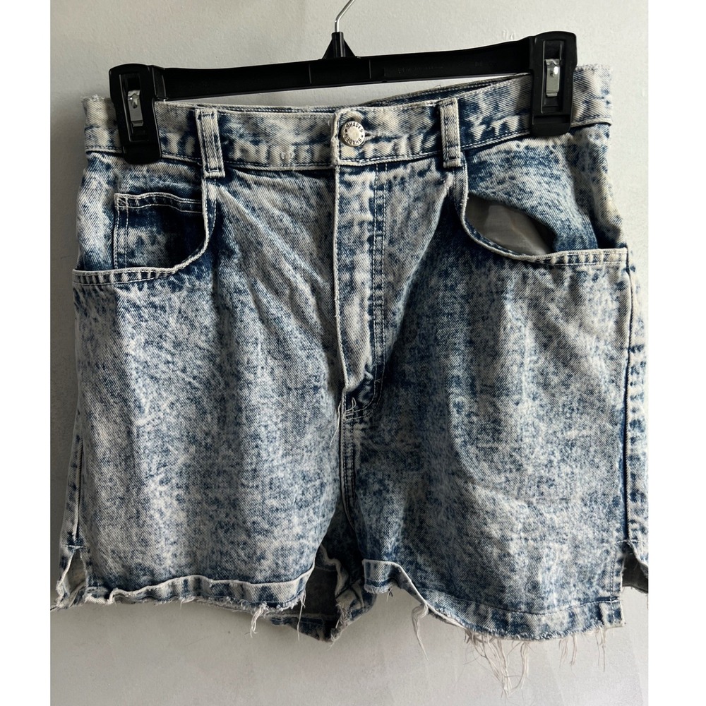 Vintage Shades Acid Wash Denim Shorts High Waisted Cut Off Western Blue Size 10